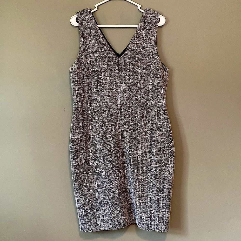 Banana Republic Factory navy white tweed sheath dress